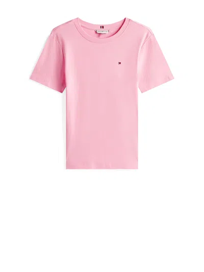 TOMMY HILFIGER TOMMY HILFIGER PINK T-SHIRT WITH LOGO.