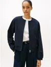 Tommy Hilfiger Pinstriped Bomber Jacket In Blue