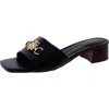 Tommy Hilfiger Pippe Womens Faux Leather Slide Sandals In Black