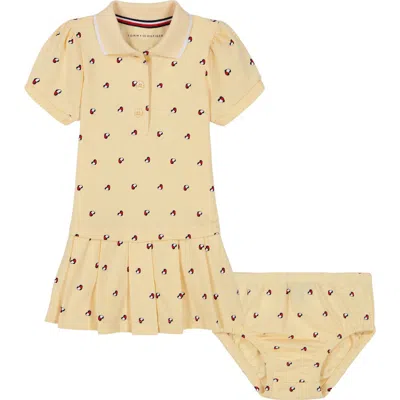 Tommy Hilfiger Babies'  Pique Polo Dress & Bloomers In Yellow