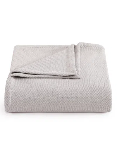 Tommy Hilfiger Pique Solid Cotton Blanket, Twin