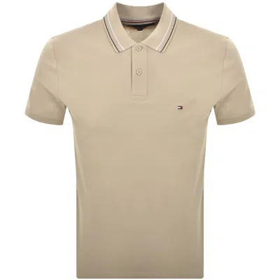 Tommy Hilfiger Placket Interest Polo Beige In Sand