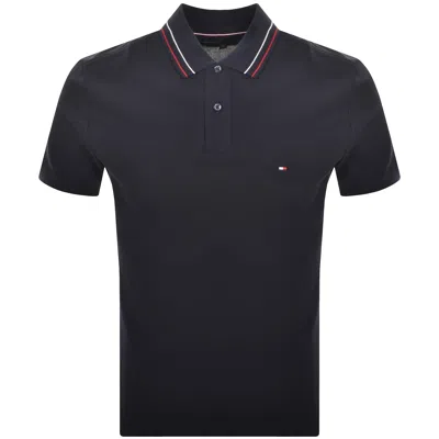 Tommy Hilfiger Placket Interest Polo Navy In Blue