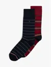 Tommy Hilfiger Plaid & Stripe Print Trouser Sock 2 In Black