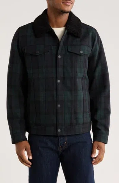 Tommy Hilfiger Plaid Faux Fur Collar Jacket In Multi