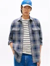 Tommy Hilfiger Plaid Jacquard Knit Shirt In Blue