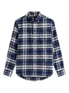 Tommy Hilfiger Plaid Long-sleeved Shirt In Blue