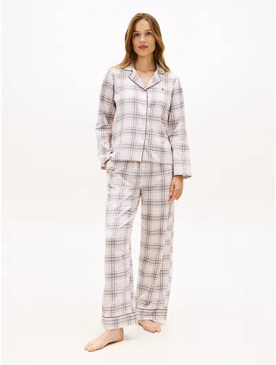 Tommy Hilfiger Plaid Shirt & Pant Sleep Set In Multi