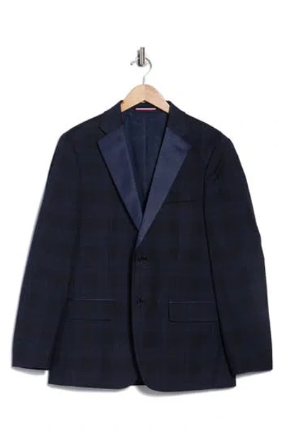 Tommy Hilfiger Plaid Two-button Sport Coatoat In Blue