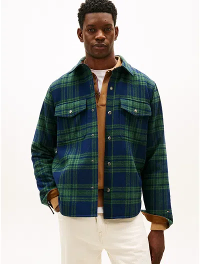 Tommy Hilfiger Plaid Wool In Green