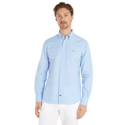 Tommy Hilfiger Plain Cotton Shirt In Blue