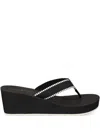 Tommy Hilfiger Platform-wedge Thong Flip-flops In Black