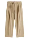 Tommy Hilfiger Pleated Belted Trousers In Neutral