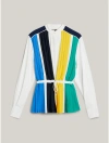 TOMMY HILFIGER PLEATED COLORBLOCK SHIRT
