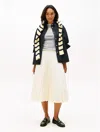 Tommy Hilfiger Pleated Crepe Twill Midi Skirt In White