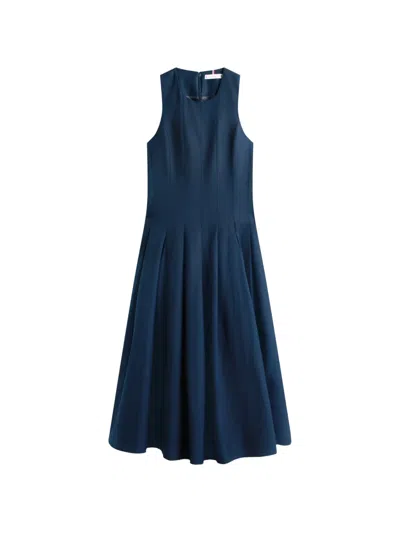 Tommy Hilfiger Pleated Midi Dress In Blue