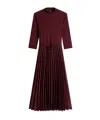 Tommy Hilfiger Pleated Midi Fit And Flare Dress In Red