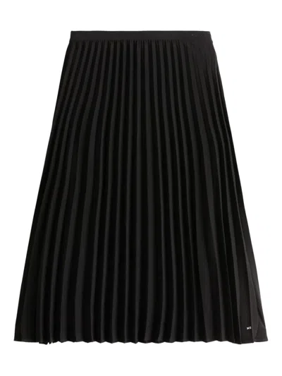 Tommy Hilfiger Pleated Midi Skirt In Black