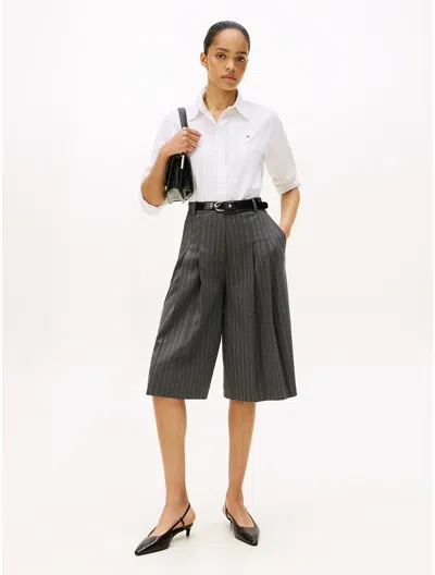 Tommy Hilfiger Pleated Pinstripe Wide In Gray