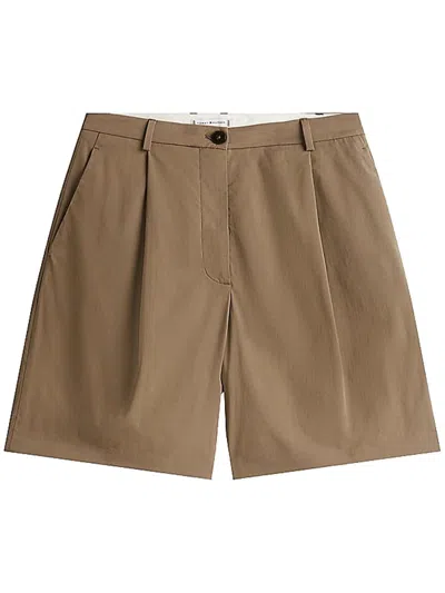 Tommy Hilfiger Pleated Short Clothing In Brown