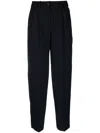 Tommy Hilfiger Pleated Tapered Wide-leg Trousers In Blue