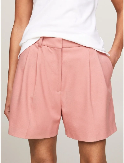 Tommy Hilfiger Pleated Th Monogram Chino Short In Teaberry Blossom