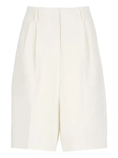 Tommy Hilfiger Pleated Welt-pocket Shorts In White
