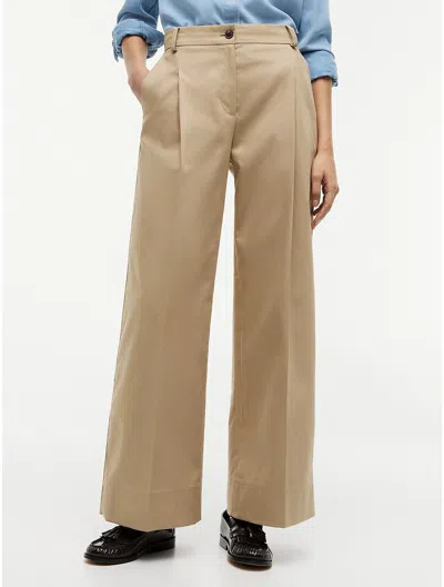 Tommy Hilfiger Logo-embroidered Wide-leg Trousers In Brown