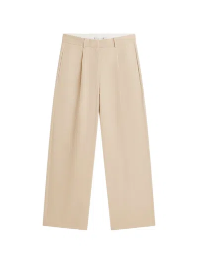 Tommy Hilfiger Pleated Wide-leg Trousers In Neutral