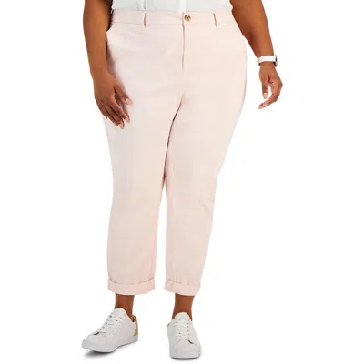 Tommy Hilfiger Plus Hampton Womens High Rise Straight Leg Chino Pants In Multi