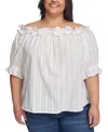 TOMMY HILFIGER PLUS SIZE COTTON OFF-THE-SHOULDER TOP