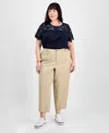 Tommy Hilfiger Plus Size Cropped Cargo Pants In Khaki