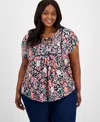 Tommy Hilfiger Plus Size Floral Print Top Cargo Pants Exclusively At Macys In Sky Captain Multi