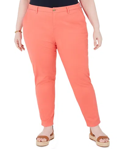Tommy Hilfiger Plus Size Hampton Chino Pants In Orange