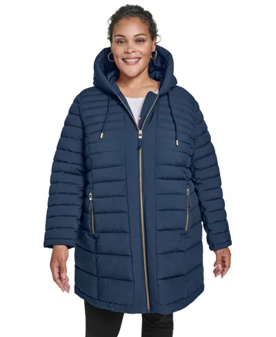 TOMMY HILFIGER PLUS SIZE HOODED PACKABLE PUFFER COAT
