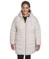 Tommy Hilfiger Plus Size Hooded Packable Puffer Coat In White