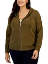 Tommy Hilfiger Plus Womens Comfy Cozy Zip Hoodie In Multi