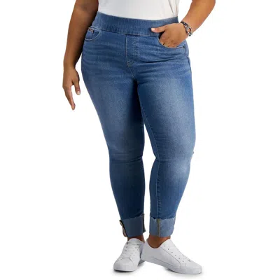 Tommy Hilfiger Plus Womens High Waist Cropped Ankle Jeans In Multi