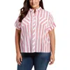 Tommy Hilfiger Plus Womens Plaid Cotton Button-down Top In Multi