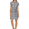 Tommy Hilfiger Plus Womens Plaid Short Sleeve Shirtdress In White