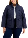 Tommy Hilfiger Plus Size Quilted Stand-collar Jacket In Blue