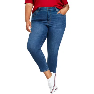 Tommy Hilfiger Plus Womens Skinny Cropped Ankle Jeans In Multi