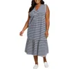 Tommy Hilfiger Plus Womens Tiered Knit Midi Dress