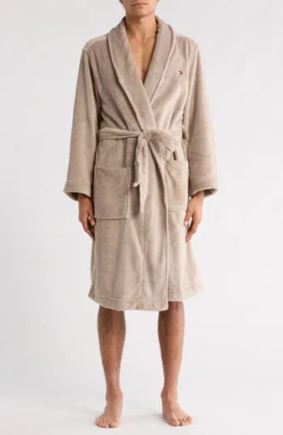 Tommy Hilfiger Plush Fleece Robe In Brown