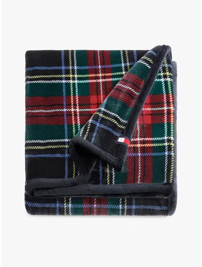 Tommy Hilfiger Plush Tartan Blanket In Multi