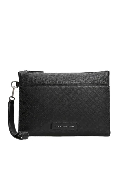 Tommy Hilfiger Pochet Th Monogram Pouch In Black