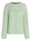 Tommy Hilfiger Pointelle Crew-neck Sweater In Green