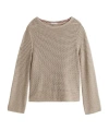 Tommy Hilfiger Pointelle Crochet Jumper In Brown