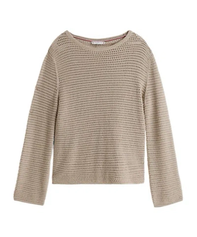Tommy Hilfiger Pointelle Crochet Jumper In Brown