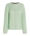 Tommy Hilfiger Pointelle Crew-neck Sweater In Green